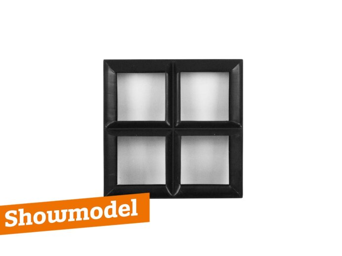 Zwart metalen raam vast vierkant, 30x30x5cm, dubbelglas